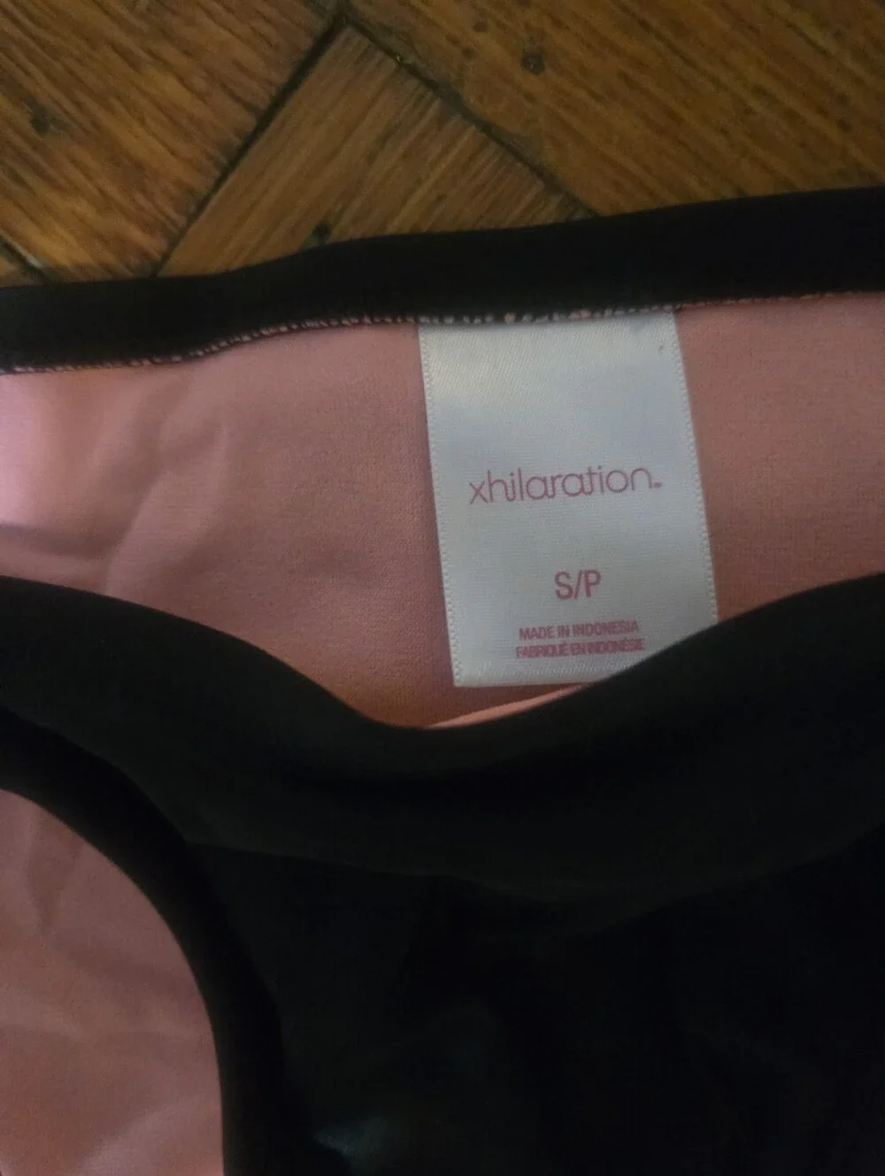 Xhilaration Black Bikini with Pink Polka Dots - Tie Side Set
